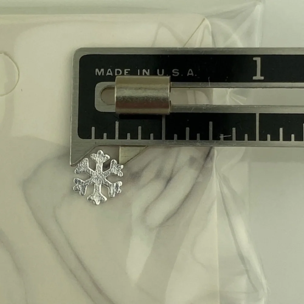 Sterling Silver Snowflake Post Earrings Textured Winter‎ Holiday